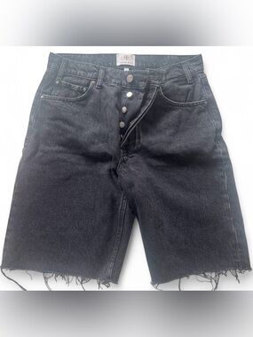 Anine Bing Long Black Jean Shorts